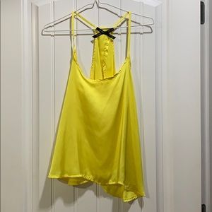 Yellow open back top